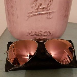 Ray-Ban Sunglasses - silver frame & rose gold lens